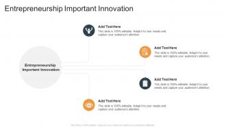 Entrepreneurship Important Innovation In Powerpoint And Google Slides Cpb