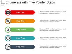 Enumerate with five pointer steps