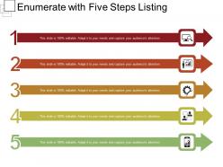 Enumerate with five steps listing