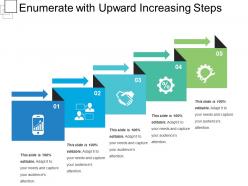 Enumerate with upward increasing steps
