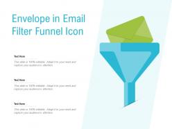 Envelope in email filter funnel icon