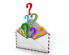 Envelope with question mark stock photo