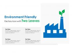 Environment friendly factory icon with two leaves