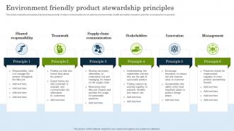 Environment Friendly Product Stewardship Principles