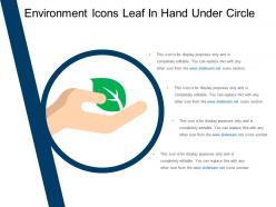 Environment icons leaf in hand under circle