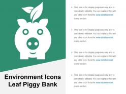 Environment Icons Leaf Piggy Bank