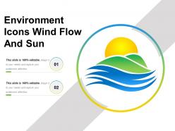 Environment icons wind flow and sun