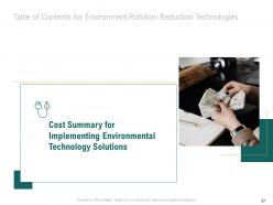 Environment Pollution Reduction Technologies Powerpoint Presentation Slides