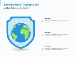 Environment protect icon with globe and shield