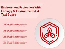 Environment protection with ecology and environment and 4 text boxes