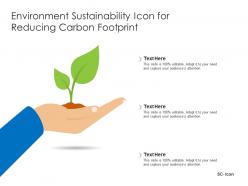 Environment sustainability icon for reducing carbon footprint