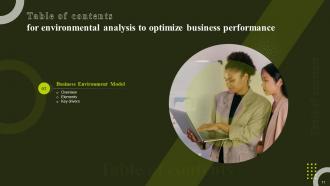 Environmental Analysis To Optimize Business Performance Powerpoint Presentation Slides Unique Attractive