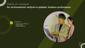 Environmental Analysis To Optimize Business Performance Powerpoint Presentation Slides Analytical Graphical
