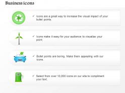 Environmental and green energy icons recycle and windmill symbols editable icons