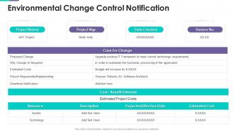 Environmental Change Control Notification Project Support Templates Bundle