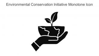 Environmental Conservation Initiative Monotone Icon In Powerpoint Pptx Png And Editable Eps Format