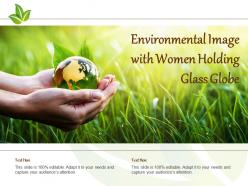 Environmental image with women holding glass globe