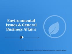 Environmental issues and general business affairs powerpoint templates
