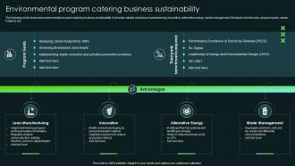 Environmental Program Catering Business Sustainability SCA Sustainable Competitive Advantage