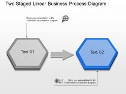 Eo two staged linear business process diagram powerpoint template slide