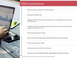 Eoq assumptions scm performance measures ppt demonstration