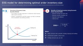 EOQ Model For Determining Optimal Order Stock Management Strategies For Improved