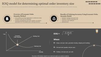 EOQ Model For Determining Optimal Order Strategies For Forecasting And Ordering Inventory