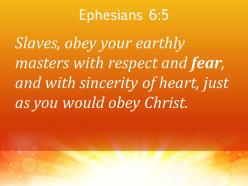 Ephesians 6 5 obey your earthly masters with respect powerpoint church sermon