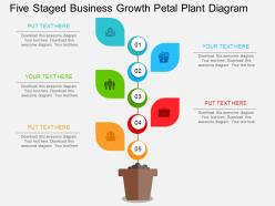 eq Five Staged Business Growth Petal Plant Diagram Flat Powerpoint Design