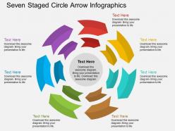 Eq seven staged circle arrow infographics flat powerpoint design