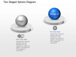 Eq two staged sphere diagram powerpoint template slide