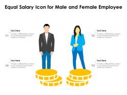 Equal salary icon for male and female employee