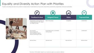 Equality And Diversity Action Plan With Priorities