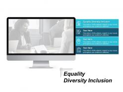 Equality diversity inclusion ppt powerpoint presentation ideas mockup cpb