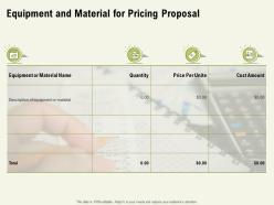 Equipment and material for pricing proposal ppt powerpoint presentation professional graphics pictures