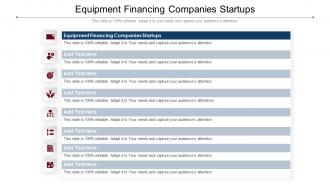 Equipment Financing Companies Startups Ppt Powerpoint Presentation Ideas Infographic Template Cpb
