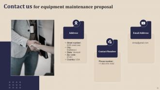 Equipment Maintenance Proposal powerpoint Presentation Slides Informative