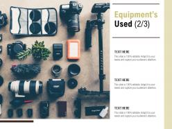 Equipments used marketing ppt powerpoint presentation icon designs