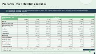 Equity Debt Convertible Investment Pitch Book Pro Forma Credit Statistics And Ratios