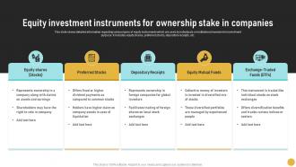 Equity Investment Instruments For Ownership Comprehensive Guide On Investment Banking Concepts Fin SS