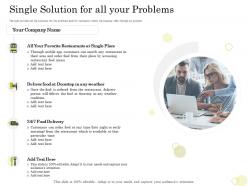 Equity Pool Funding Pitch Deck Single Solution For All Your Problems Food Delivery Ppt Tips