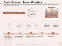Equity research report overview dividend share ppt powerpoint presentation file graphics design