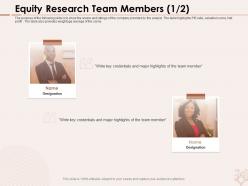 Equity research team members weightage ppt powerpoint presentation show examples
