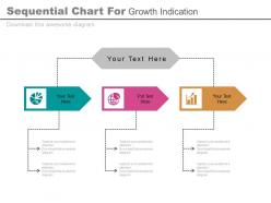 Er three staged sequential chart for growth indication flat powerpoint design