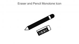 Eraser and Pencil Monotone Icon in powerpoint pptx png and editable eps format