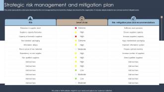 Erm Program Strategic Risk Management And Mitigation Plan Ppt Professional Graphics Template