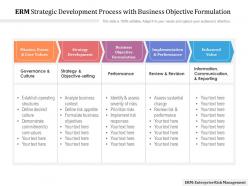 Erm strategic development process with business objective formulation