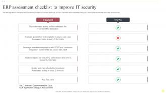 Erp Assessment Checklist To Improve It Security