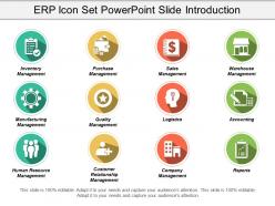 Erp icon set powerpoint slide introduction