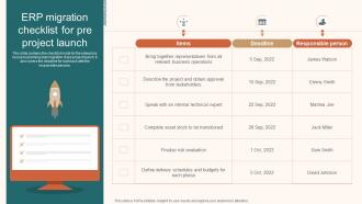 ERP Migration Checklist For Pre Project Launch